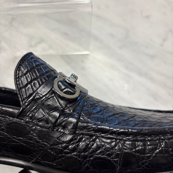 Men\'s Salvatore Ferragamo Crocodile Loafer & Matching Belt, Black main image 4
